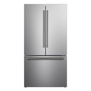 FORNO Rivello 36" French Door Standard Depth Refrigerator with Water and Ice Dispenser in Stainless Steel, FFFFD1783-36S