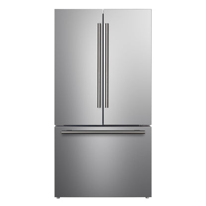 FORNO Rivello 36" French Door Standard Depth Refrigerator with Water and Ice Dispenser in Stainless Steel, FFFFD1783-36S