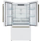 FORNO Rivello 36" French Door Standard Depth Refrigerator with Water and Ice Dispenser in White with Stainless Steel Accents, FFFFD1783-36WHT