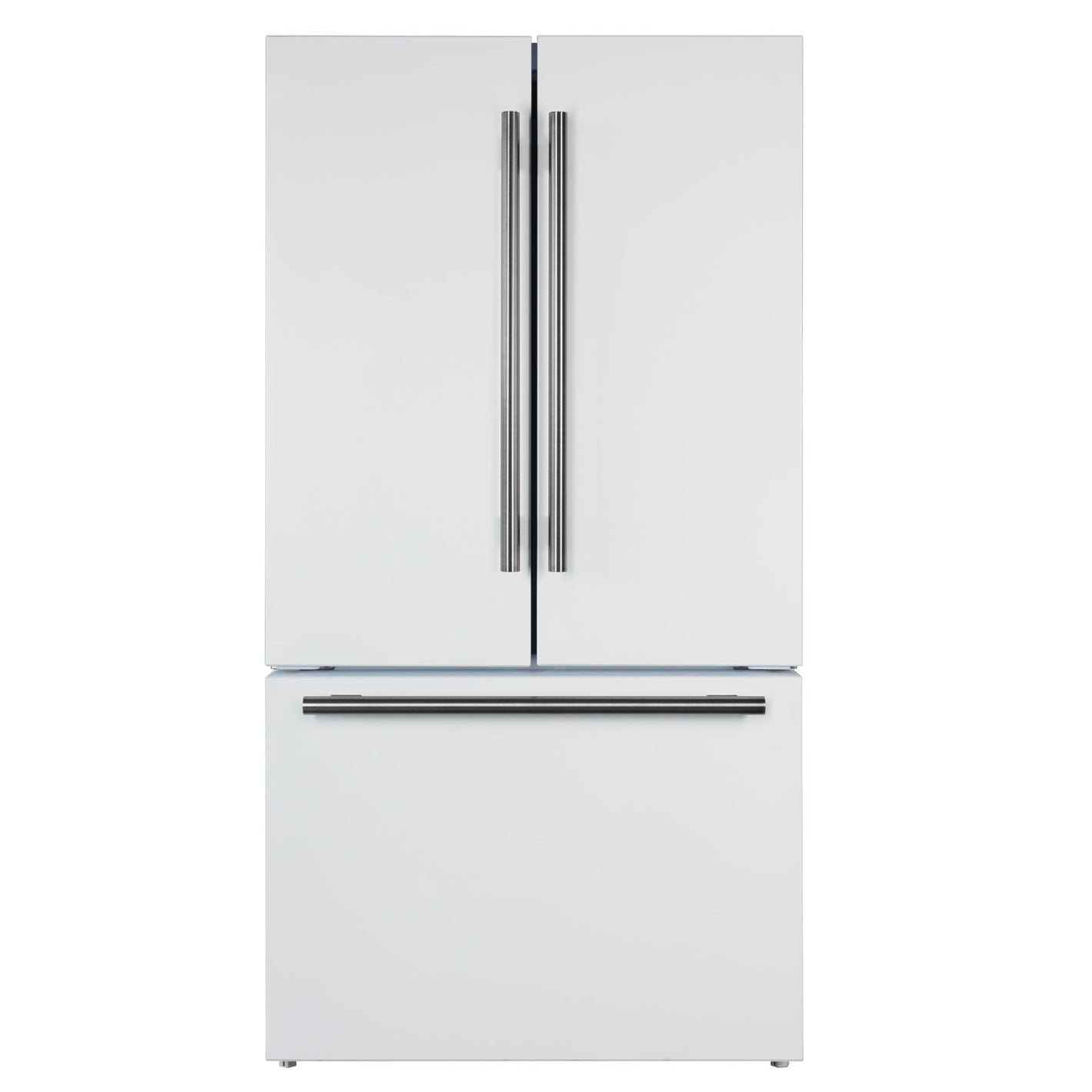 FORNO Rivello 36" French Door Standard Depth Refrigerator with Water and Ice Dispenser in White with Stainless Steel Accents, FFFFD1783-36WHT