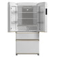 FORNO Espresso Luigi 33" 18 cu. ft. French Door Refrigerator in White with Antique Brass Handles, FFFFD1791-33WHT
