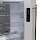 FORNO Espresso Luigi 33" 18 cu. ft. French Door Refrigerator in White with Antique Brass Handles, FFFFD1791-33WHT