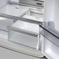 FORNO Espresso Luigi 33" 18 cu. ft. French Door Refrigerator in White with Antique Brass Handles, FFFFD1791-33WHT