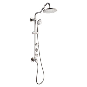FORNO AcquaSPA System with 9" Rainfall Shower Head, 5-in-1 Handheld Shower and 3 Function Adjustable Body Jet in Brushed Nickel