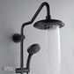 FORNO AcquaSPA System with 8" 6 Function Rainfall Shower Head, 5-in-1 Handheld Shower and 3 Function Adjustable Body Jet in Matte Black