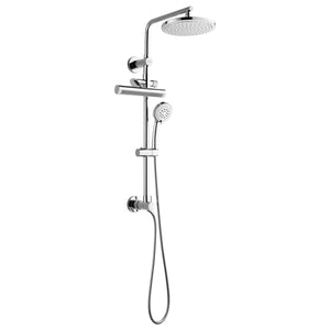 FORNO AcquaFALL Shower System with 9" Rainfall Shower Head, 5-in-1 Handheld Shower and 3 Function Body Jet in Polished Chrome