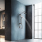 FORNO AcquaFALL Traditional Arm Shower System with 8" 6 Function Rainfall Shower Head, 5-in-1 Handheld Shower and 3 Function Body Jet in Matte Black