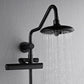 FORNO AcquaFALL Traditional Arm Shower System with 8" 6 Function Rainfall Shower Head, 5-in-1 Handheld Shower and 3 Function Body Jet in Matte Black