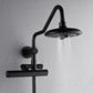 FORNO AcquaFALL Traditional Arm Shower System with 8" 6 Function Rainfall Shower Head, 5-in-1 Handheld Shower and 3 Function Body Jet in Matte Black