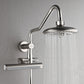 FORNO AcquaFALL Traditional Arm Shower System with 8" 6 Function Rainfall Shower Head, 5-in-1 Handheld Shower and 3 Function Body Jet in Brushed Nickel