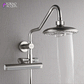 FORNO AcquaFALL Traditional Arm Shower System with 8" 6 Function Rainfall Shower Head, 5-in-1 Handheld Shower and 3 Function Body Jet in Brushed Nickel