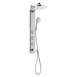 FORNO AcquaSPA Shower Panel with 9" Rainfall Shower Head, 5-in-1 Handheld Shower and 3 Body Jets in Stainless Steel