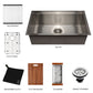 ZLINE 30 in. Garmisch Undermount Single Bowl Stainless Steel Kitchen Sink with Bottom Grid and Accessories, SLS-30