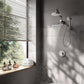 FORNO AcquaFALL Mini Spa System with 9" Rainfall Shower Head, 5-in-1 Handheld Shower and 3 Function Body Jet in Brushed Nickel