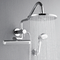 FORNO AcquaFALL Mini Spa System with 9" Rainfall Shower Head, 5-in-1 Handheld Shower and 3 Function Body Jet in Polished Chrome