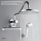 FORNO AcquaFALL Mini Spa System with 9" Rainfall Shower Head, 5-in-1 Handheld Shower and 3 Function Body Jet in Polished Chrome