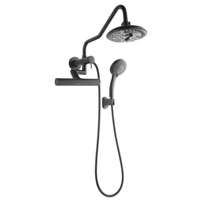 FORNO AcquaFALL Mini Spa System with 8" 6 Function Rainfall Shower Head, 5-in-1 Handheld Shower and 3 Function Body Jet in Matte Black