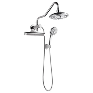 FORNO AcquaFALL Mini Spa System with 8" 6 Function Rainfall Shower Head, 5-in-1 Handheld Shower and 3 Function Body Jet in Polished Chrome