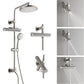 FORNO AcquaFALL Shower System with 9" Rainfall Shower Head, 5-in-1 Handheld Shower and 3 Function Body Jet in Brushed Nickel