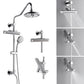 FORNO AcquaFALL Traditional Arm Shower System with 8" 6 Function Rainfall Shower Head, 5-in-1 Handheld Shower and 3 Function Body Jet in Polished Chrome