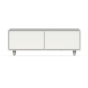 FORNO Evoluto  51" Smart Coffee Table – Dual Fridge Drawers, Bluetooth Audio, Wireless Charging, RGB Light in Black in White, FCTFR7006-51WHT