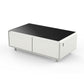 FORNO Evoluto  51" Smart Coffee Table – Dual Fridge Drawers, Bluetooth Audio, Wireless Charging, RGB Light in Black in White, FCTFR7006-51WHT