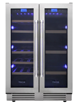 THOR Kitchen 24 in. 21 Bottle & 95-Can Wine Cooler, TBC2401DI