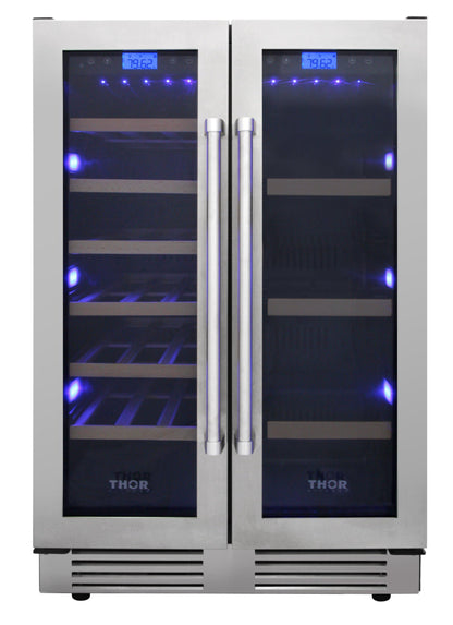 THOR Kitchen 24 in. 21 Bottle & 95-Can Wine Cooler, TBC2401DI