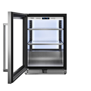 THOR Kitchen 24" 140 Can Left Door Swing Beverage Cooler, TBR24U-LH
