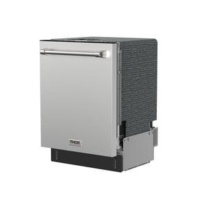 THOR Kitchen 24" Stainless Steel Built-In Dishwasher, 47 dBA, 7 Wash Cycles, 3 Racks, Energy Efficient, TDW24C7