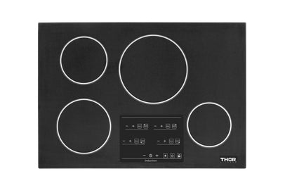 THOR Kitchen 30 in. Glass Induction Cooktop in Black with 4 Elements, TEC3001iC1