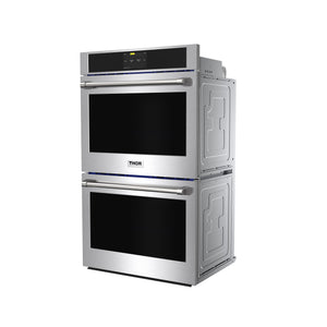 THOR Kitchen 30" 9.6 cu. ft. Professional Electric Double Wall Oven with Air Fry and Self-Clean in Stainless Steel, TEW30ED