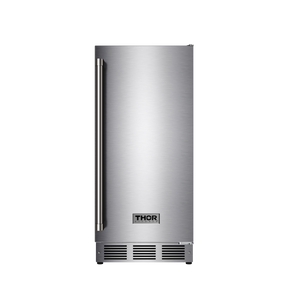 THOR Kitchen 15" Indoor/Outdoor Ice Maker with Drain Pump in Stainless Steel, TIM1511