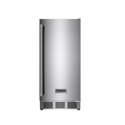 THOR Kitchen 15" Indoor/Outdoor Ice Maker with Drain Pump in Stainless Steel, TIM1511