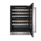THOR Kitchen 24" 4.9 cu. ft. 46 Bottle Dual Zone Wine Cooler with LED Lights, TWC24UD