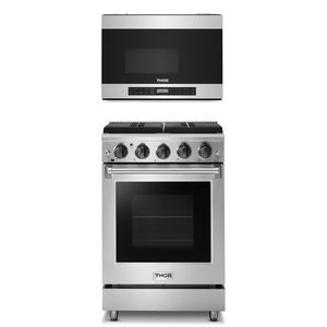 THOR Kitchen Package - 24" Propane Gas Range and Over-The-Range Microwave, AP-LRG2401ULP-1