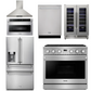 THOR Contemporary Package - 36" Gas Range, Range Hood, Refrigerator, Dishwasher, Microwave and Wine Cooler, AP-ARG36-A142