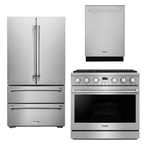 THOR Kitchen Package - 36" Gas Range, Refrigerator, Dishwasher, AP-ARG36-2