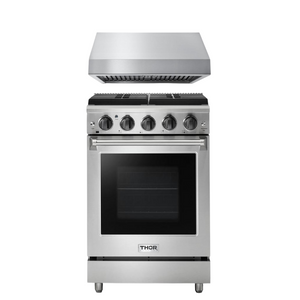 THOR Kitchen Package - 24" Gas Range and Range Hood, AP-LRG2401U