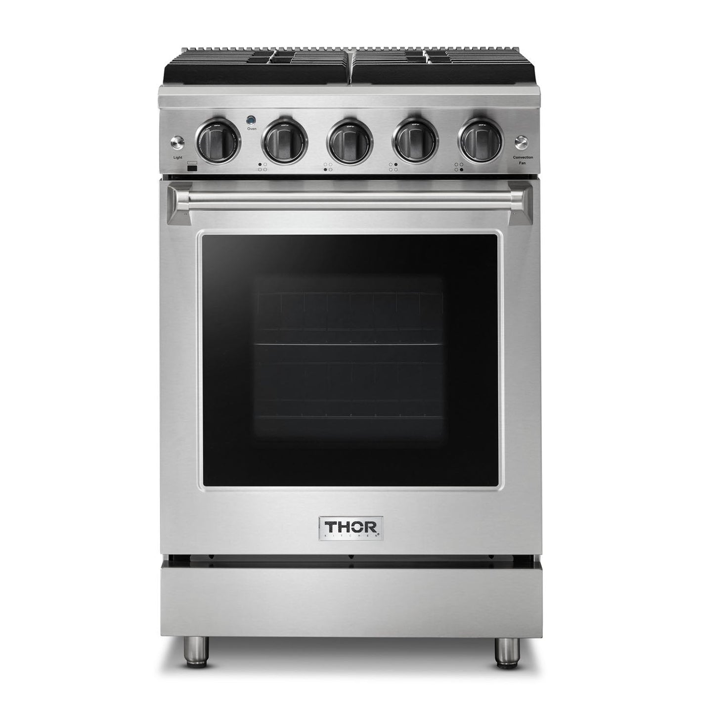 THOR Kitchen 24 in. Professional Propane Gas Range in Stainless Steel, LRG2401ULP