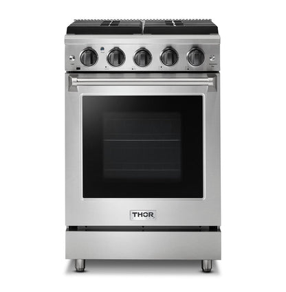 THOR Kitchen 24 in. Professional Propane Gas Range in Stainless Steel, LRG2401ULP