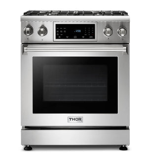 THOR Kitchen Package - 30 In. Gas Range, Range Hood, Microwave Drawer, Refrigerator, Dishwasher, AP-TRG3001LP-C-5