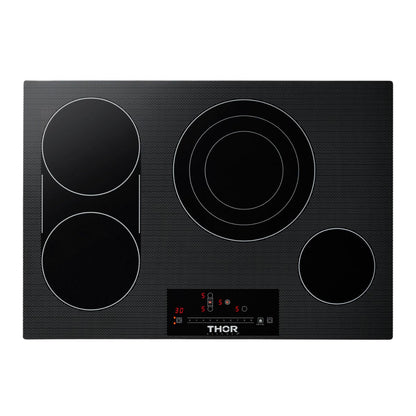 THOR Kitchen 30 In. Professional Electric Cooktop With 4 Burners in Black, TEC30