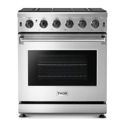 THOR Kitchen 30 in. 4.55 cu. ft. Professional Propane Gas Range in Stainless Steel, LRG3001ULP