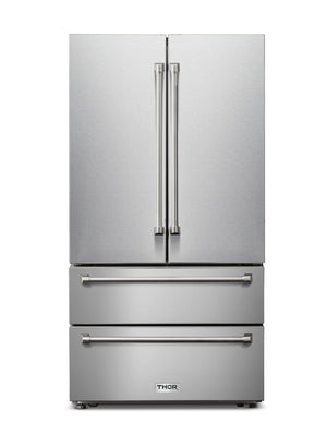 THOR Kitchen Professional 36 In. Counter Depth 22.5 cu. ft. Refrigerator Stainless Steel, TRF3602