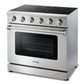 THOR Kitchen Package - 36" Electric Range, Range Hood, Refrigerator with Water and Ice Dispenser, Dishwasher, AP-HRE3601-W-7