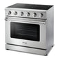 THOR Kitchen Package - 36" Electric Range, Range Hood, Microwave, Refrigerator with Water and Ice Dispenser, Dishwasher, Wine Cooler, AP-HRE3601-C-10