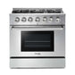 THOR Kitchen Package - 36" Gas Range, Range Hood, Microwave, AP-HRG3618U-C-4