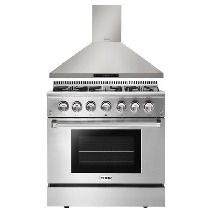 THOR Kitchen Package - 36" Propane Dual Fuel Range, Range Hood, AP-HRD3606ULP
