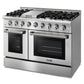 THOR Kitchen Package - Professional 48" Propane Gas Range, Range Hood, AP-HRG4808ULP-W